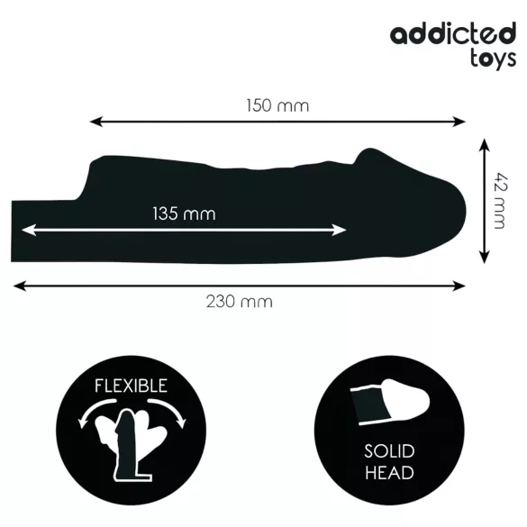 Addicted Toys - penis sleeve med kuglering - 23cm - gennemsigtig