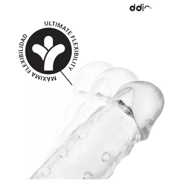 Addicted Toys - penis sleeve med kuglering - 23cm - gennemsigtig