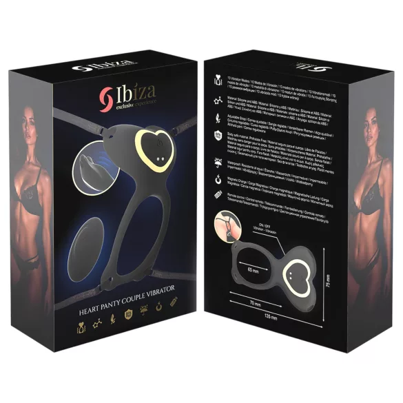 IBIZA - strap-on klitorisvibrator - sort