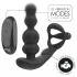 Addicted Toys - analvibrator med roterende hoved og penisring - sort