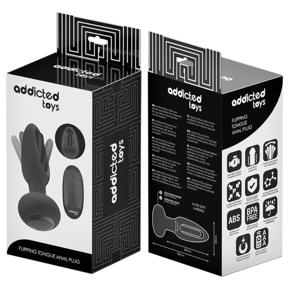 Addicted Toys - analvibrator med bevægelig tunge - sort