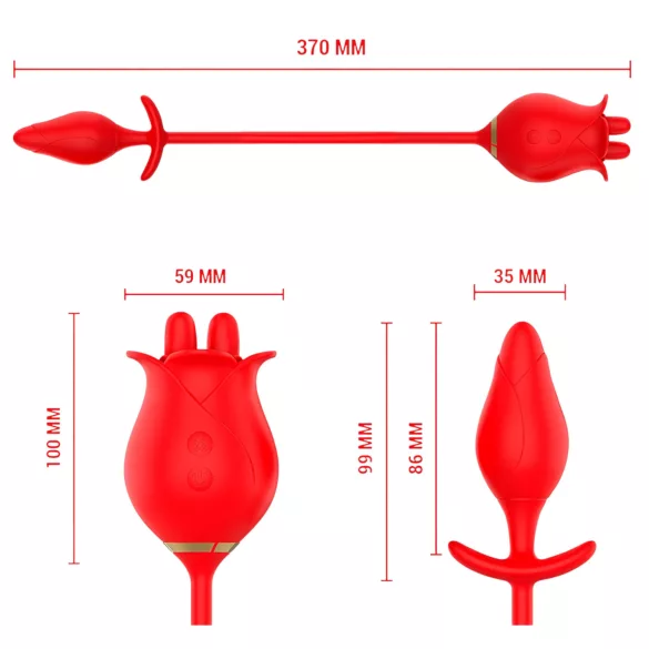 Intense Melanie - klitorisvibrator med bevægelig tunge - 2i1 - rød