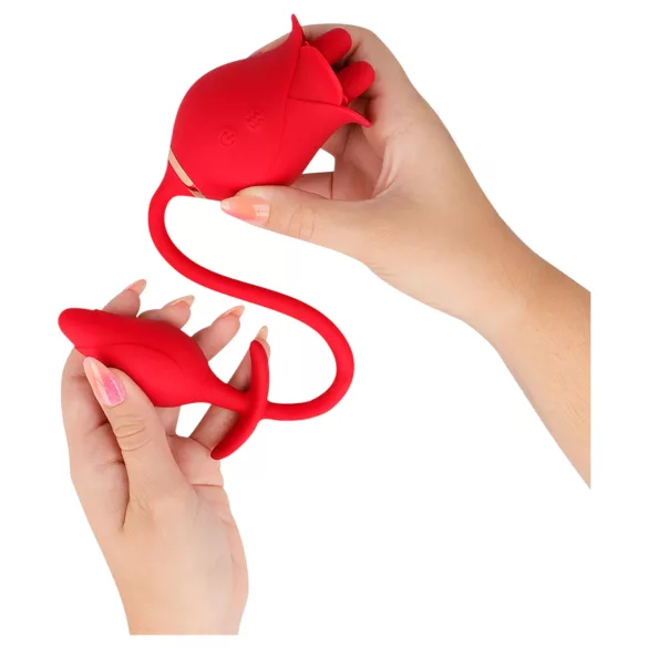 Intense Melanie - klitorisvibrator med bevægelig tunge - 2i1 - rød