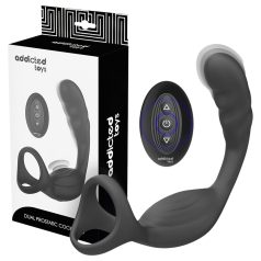   Addicted Toys - analvibrator med penisring og kuglerem - sort