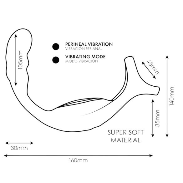 Addicted Toys - analvibrator med penisring og kuglerem - sort