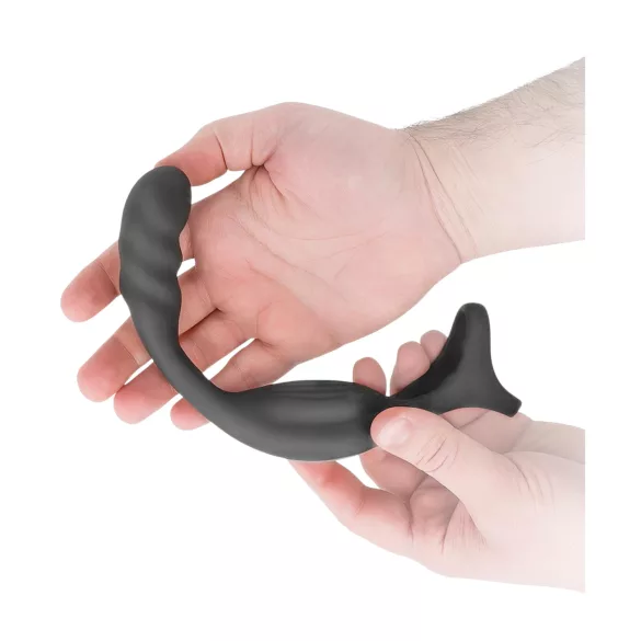 Addicted Toys - analvibrator med penisring og kuglerem - sort