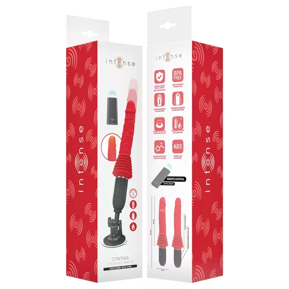 Intense Cynthia - stødp vibrator med sugefod (rød)