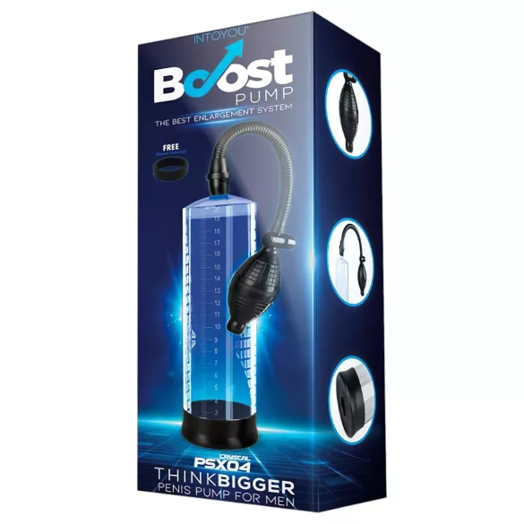 Boost PSX04 - manuel penis­pumpe med måleskala (gennemsigtig) - 22 cm