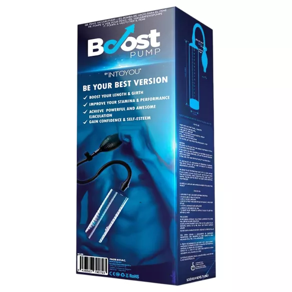 Boost PSX04 - manuel penis­pumpe med måleskala (gennemsigtig) - 22 cm