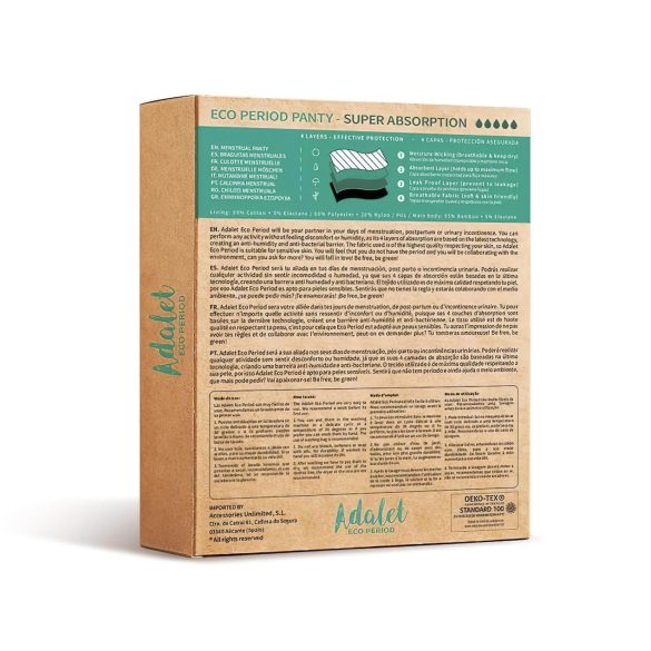 Adalet Natura Super - menstruationstrusse - sort - M