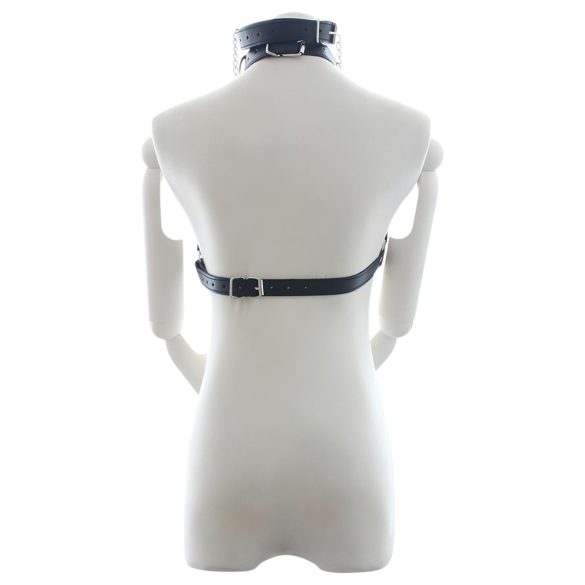 Latetobed - brystsele med mundgag og brystklemmer - sort