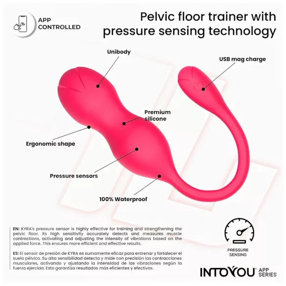 INTOYOU Kyra Pelvic - vibrerende kegel kugler - smart funktion - pink
