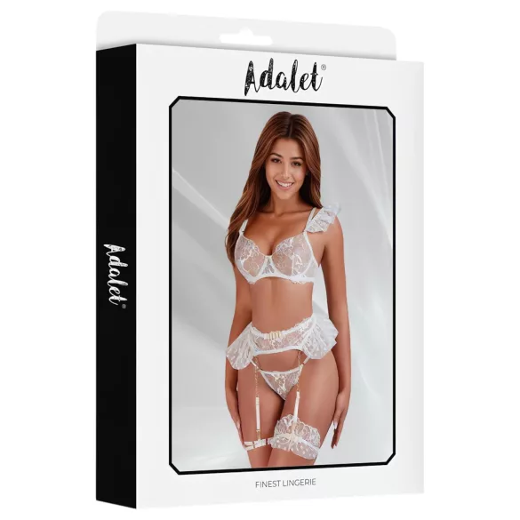Adalet Natalie - lingerisæt med blonde - hvid - L/XL