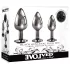 Evolved Black Gem - sæt med metal analplug med sort sten (sølv)