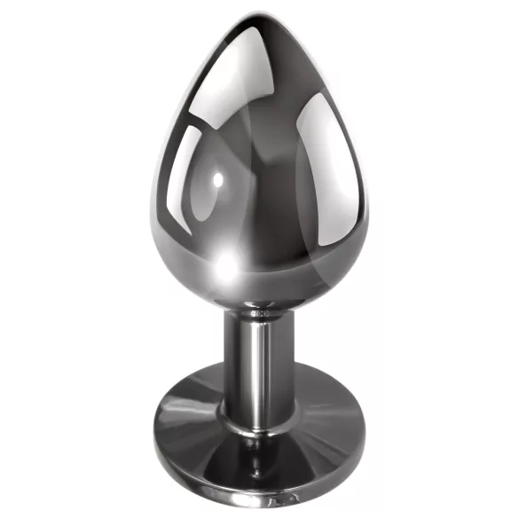 Evolved Black Gem - sæt med metal analplug med sort sten (sølv)