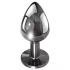 Evolved Black Gem - sæt med metal analplug med sort sten (sølv)