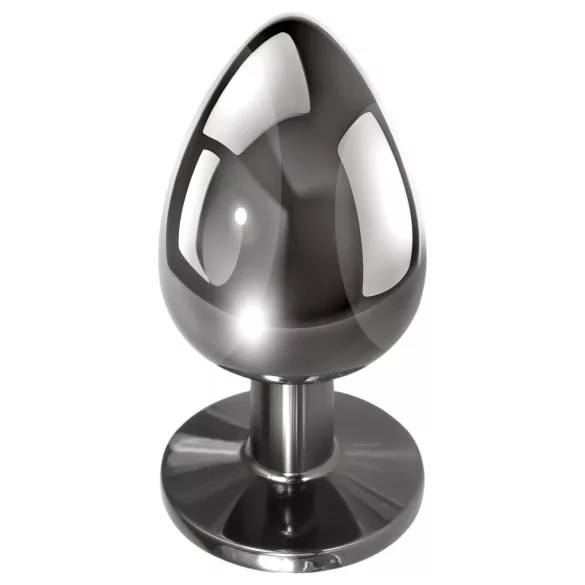 Evolved Black Gem - sæt med metal analplug med sort sten (sølv)