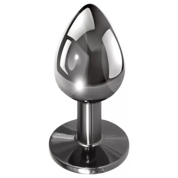 Evolved Black Gem - sæt med metal analplug med sort sten (sølv)