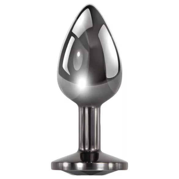 Evolved Black Gem - sæt med metal analplug med sort sten (sølv)