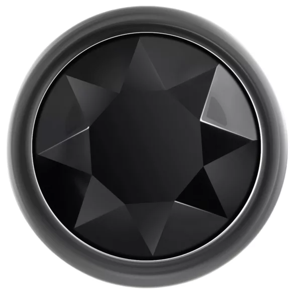 Evolved Black Gem - sæt med metal analplug med sort sten (sølv)