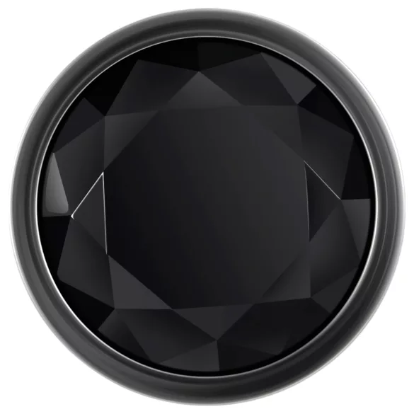 Evolved Black Gem - sæt med metal analplug med sort sten (sølv)