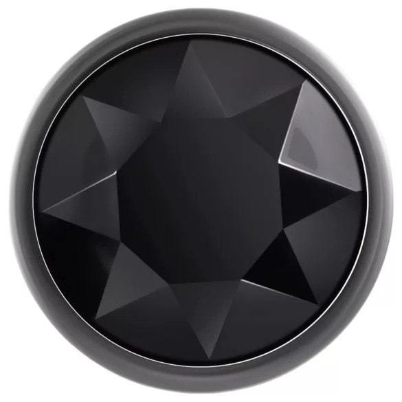 Evolved Black Gem - sæt med metal analplug med sort sten (sølv)