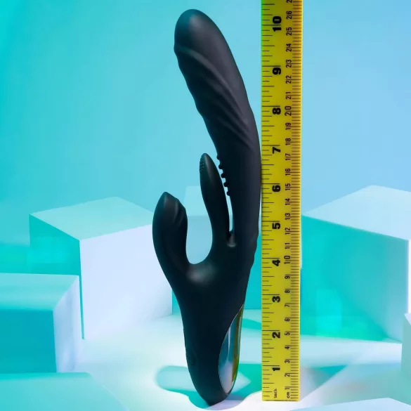Playboy Rapid Rabbit - klitorisvibrator med rabbit-arm - genopladelig - sort