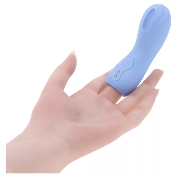 Evolved - finger vibrator - tekstureret - blå