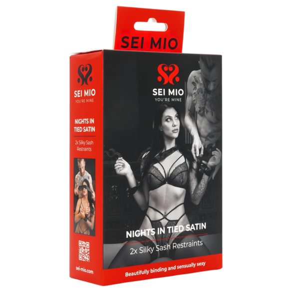 Sei Mio - satin bondagebånd - sort