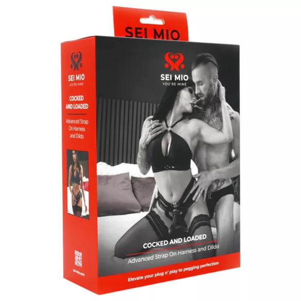 Sei Mio - påspændingsdildo med sele - 15 cm (sort)