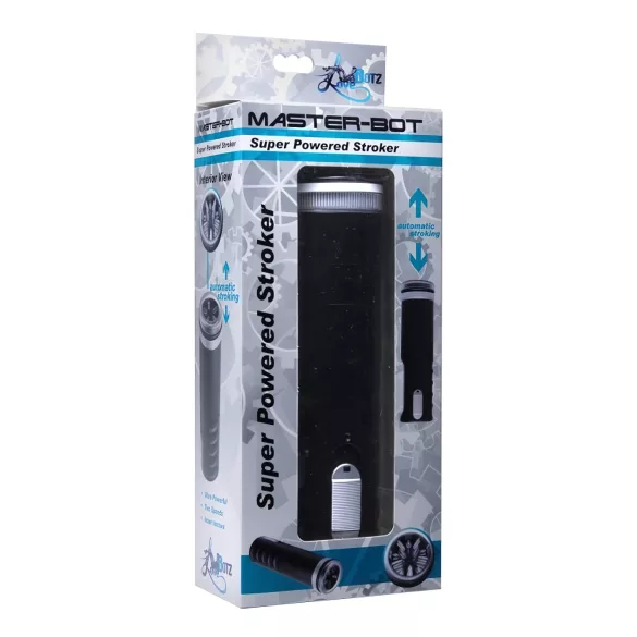 Master-Bot - op/ned bevægelig, blød pigget mund masturbator (sort)