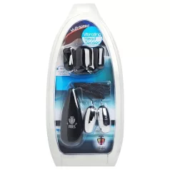   XR Brands - Trinity - penishovedvibrator med to kugler (sort-sølv)