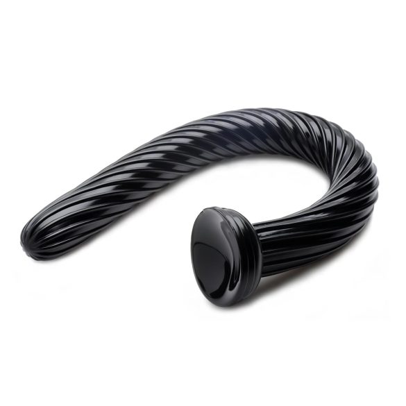 Hosed Spiral - analdildo med sugekop - sort - 19 cm