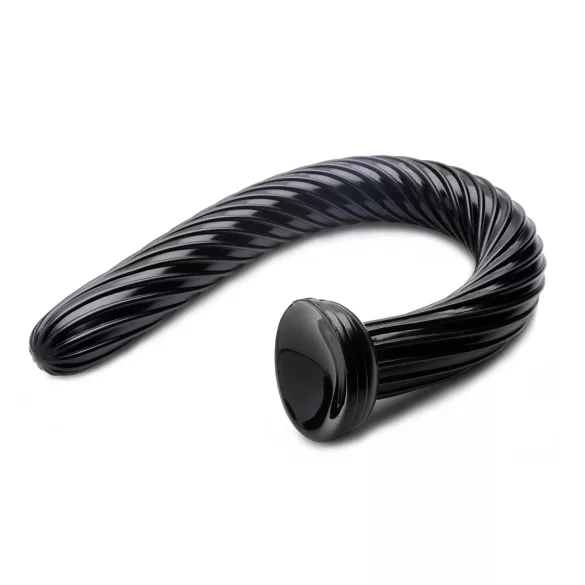 Hosed Spiral - analdildo med sugekop - sort - 19 cm