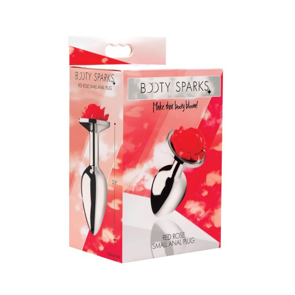 Booty Sparks - analplug med rose - metal sølv