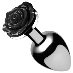Booty Sparks Black Rose - anal plug i aluminium (sølv-sort)