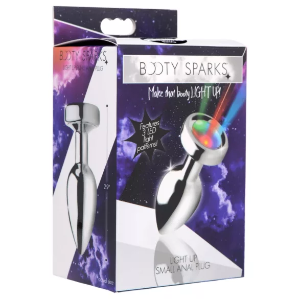 Booty Sparks - analplug med lys - lille - sølv