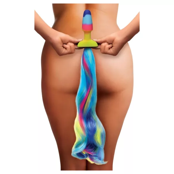 TAILZ - enhjørning, silikone anal plug (regnbuefarvet)