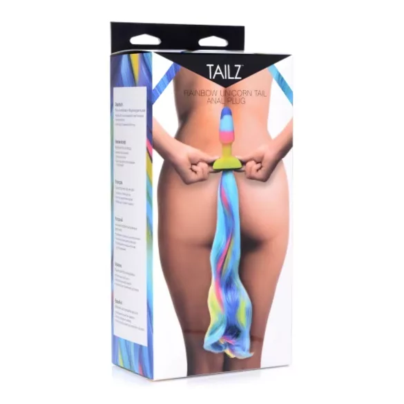 TAILZ - enhjørning, silikone anal plug (regnbuefarvet)