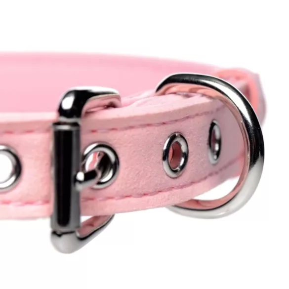 Master Series Golden Kitty - halsbånd med sløjfe og klokke - pink