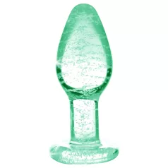   Booty Sparks Glow in the Dark L - glas buttplug (gennemsigtig)
