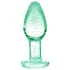 Booty Sparks Glow in the Dark L - glas buttplug (gennemsigtig)