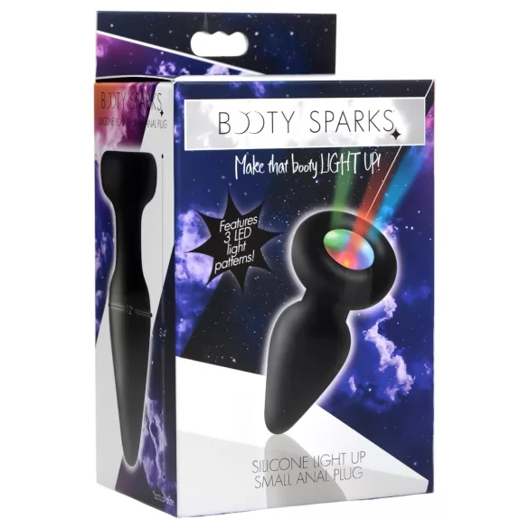 Booty Sparks - analplug med lys - silikone - sort
