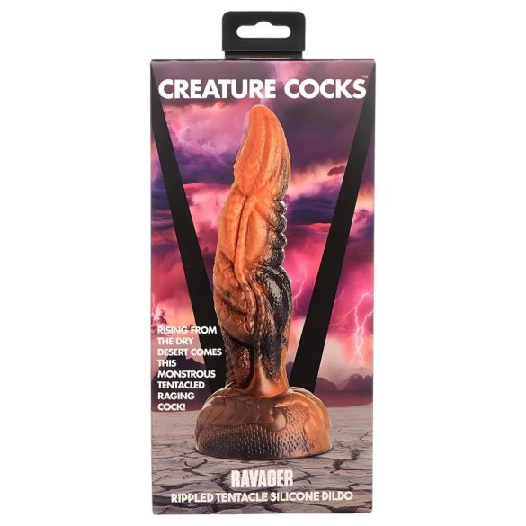 Creature Cocks Ravager - dildo med struktur - silikone - 20cm - orange