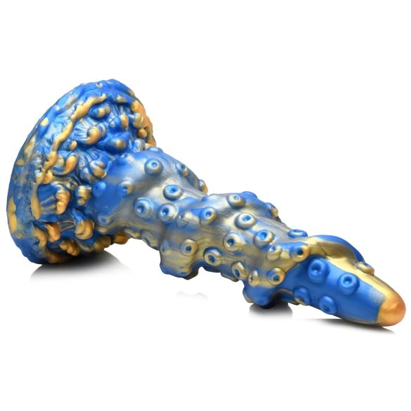 Creature Cocks Kraken - dildo med spiral tentakel - 21cm - guld/blå