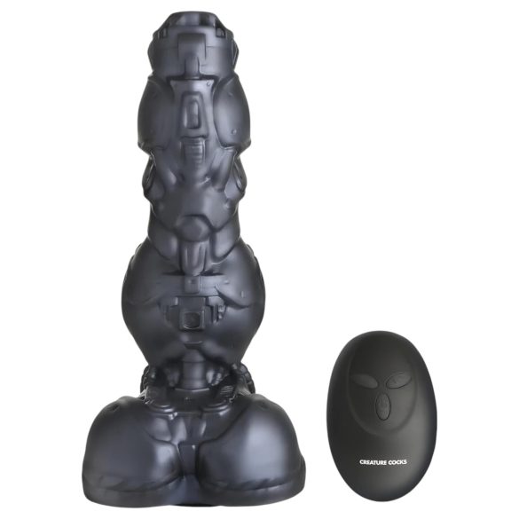 XR Brands Cyborg cock - thrusting robotvibrator med fjernbetjening - sølv