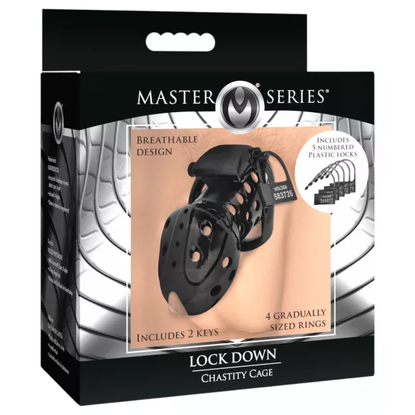 Master Series Lock Down - ventileret penisburet (sort)