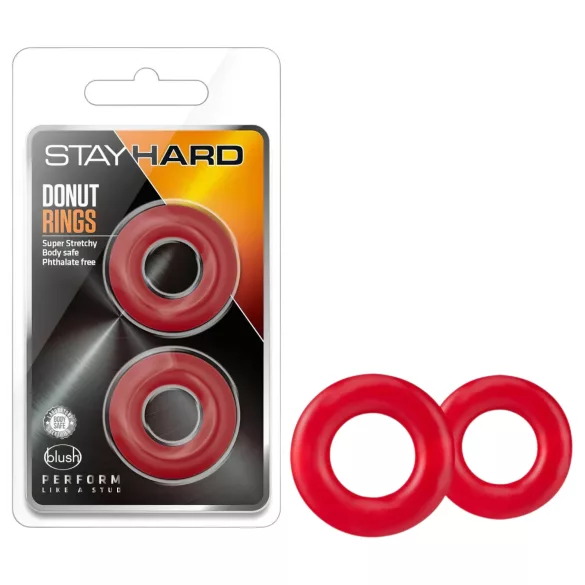 Stay Hard - penisringsæt - rød