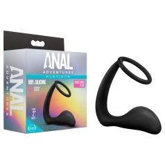 Anal Adventures Platinum - analdildo med penisring - sort