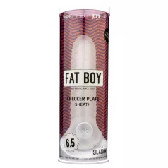   Fat Boy Checker Box - penis sleeve - tekstur med riller - hvid 17cm